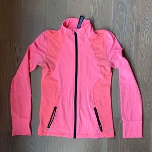 Lorna Jane black label neon coral zip up jacket M